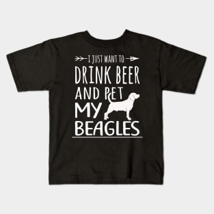 Drink Beer & Pet My Beagles Kids T-Shirt